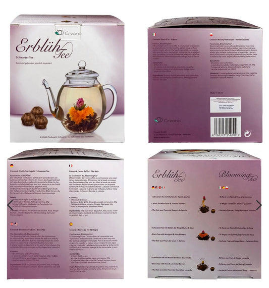 Geschenkset theepot 500 ml, 6 x zwarte thee