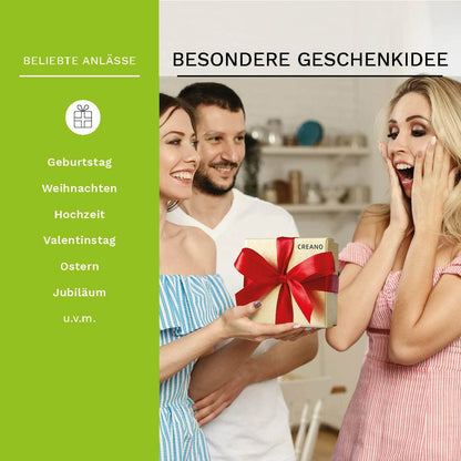 Creano theebloemen geschenkset in houten doos, 12 bloeiende theeballen in 6 varianten, groene thee met fruitige smaken