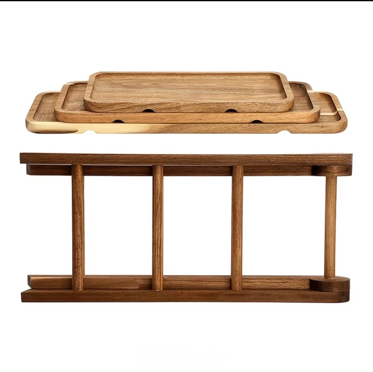Houten driedelig serveerrek