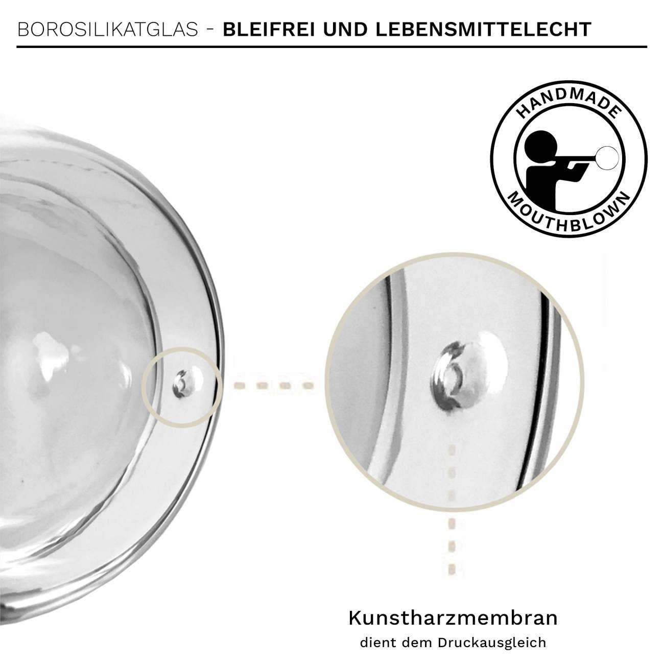 Creano thermoglas 'Hummi' blauw, dubbelwandig, 250 ml