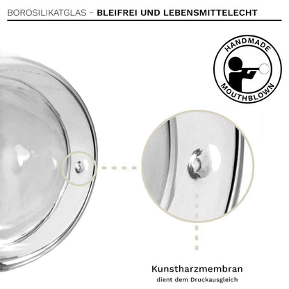 Creano thermoglas 'Hummi' blauw, dubbelwandig, 250 ml