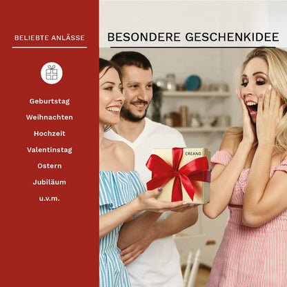 Creano theebloemen cadeau set in houten theedoos, 12 bloeiende theeballen in 6 variaties witte thee