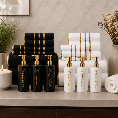 Luxe 10-delige Handdoekset met dispenders