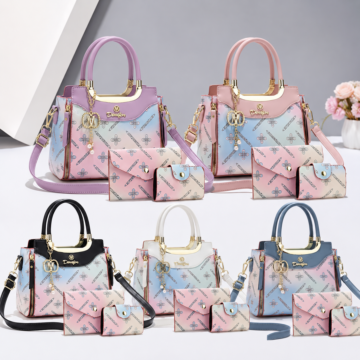 3-Delige Dames Handtas Sets in Trendkleuren