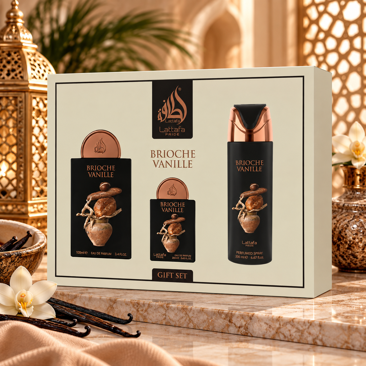 Brioche vanille LATTAFA P 100 ml + 200 ml + 20 ml