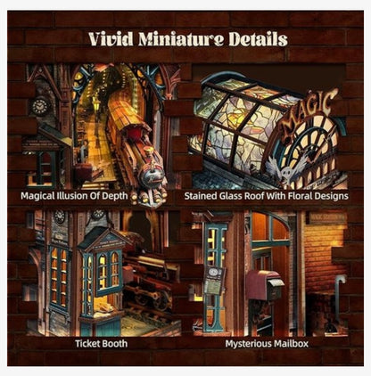 Book Nook Wooden 3D Puzzle Magic Station