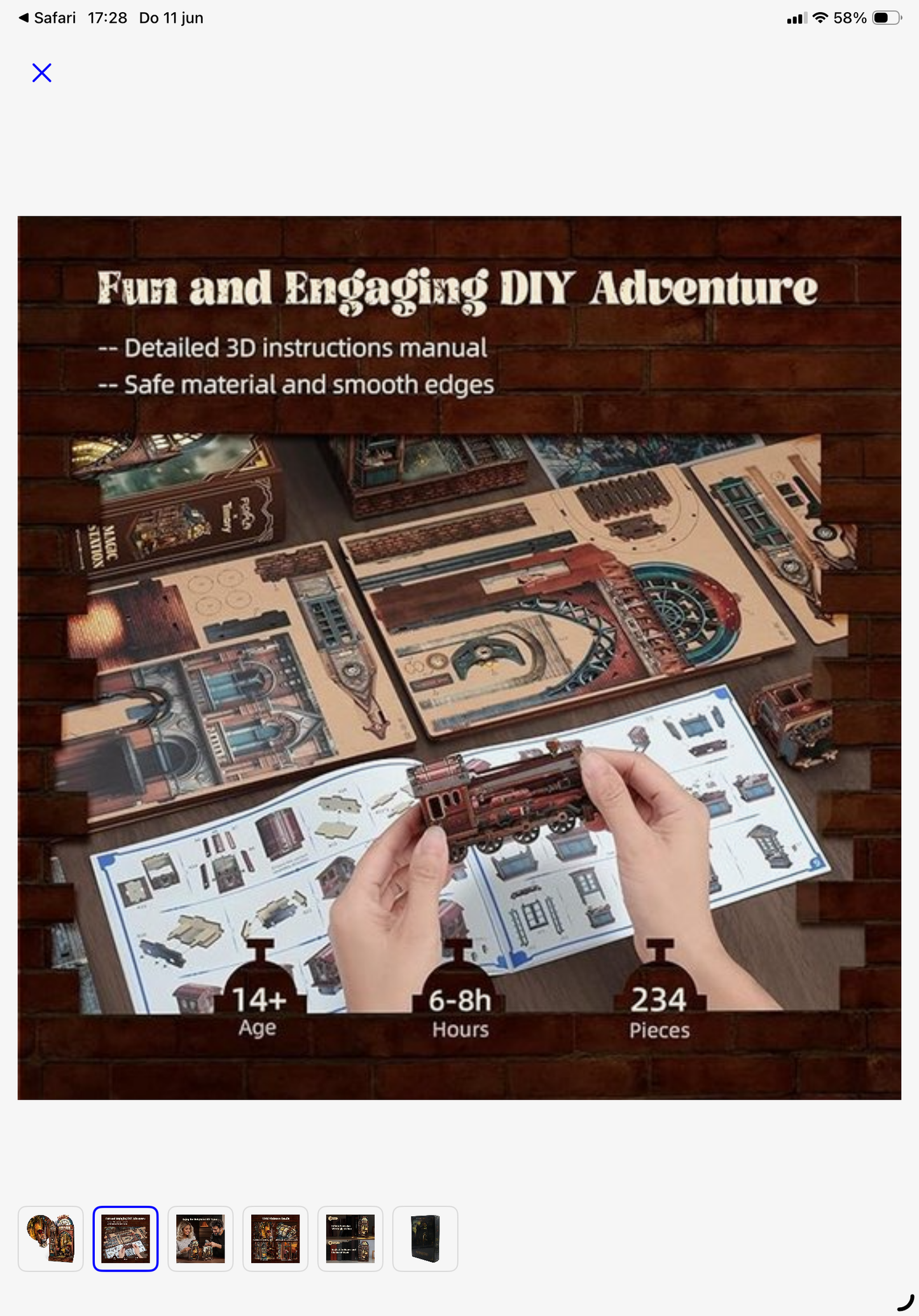 Book Nook Wooden 3D Puzzle Magic Station
