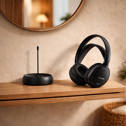 PHILIPS SHC5200 – Draadloze Hoofdtelefoon | Licht & Comfortabel | Krachtig Stereogeluid | Tot 14 uur Luisterplezier