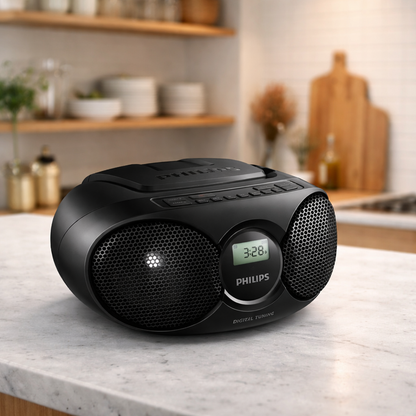 Philips AZ215B – Draagbare CD-speler | FM-radio | Bass Reflex Speakers | Compact & Gebruiksvriendelijk