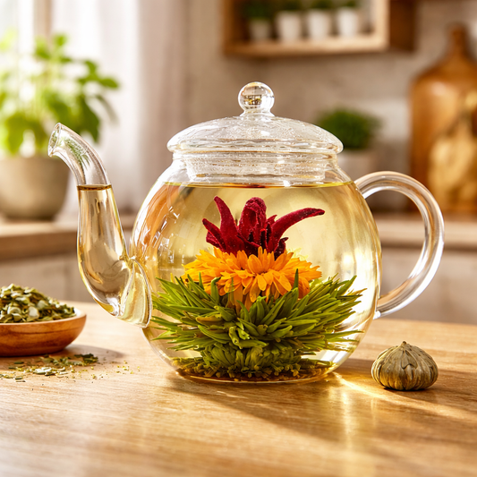 Theebloemenmix 6 witte theeballen