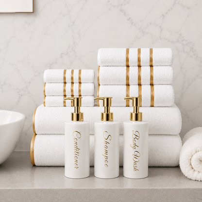 Luxe 10-delige Handdoekset met dispenders