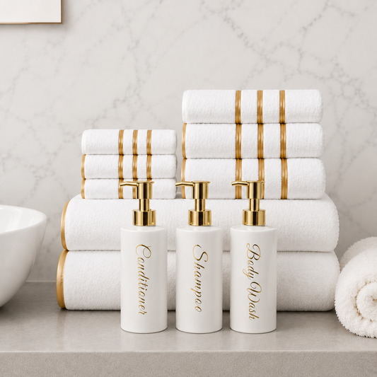 Luxe 10-delige Handdoekset met dispenders