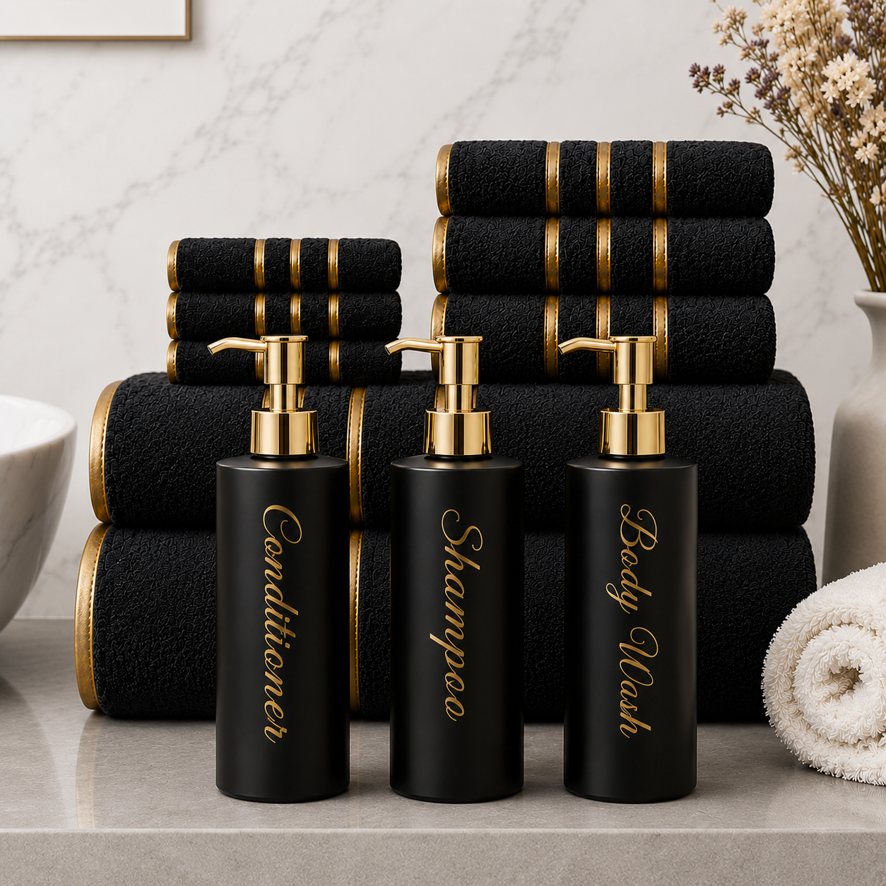 Luxe 10-delige Handdoekset met dispenders