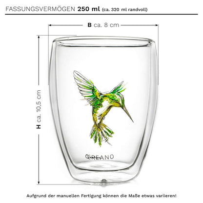 Thermisch glas “Hummi” groen, dubbelwandig, 250 ml, in luxe geschenkverpakking