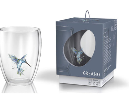 Creano thermoglas 'Hummi' blauw, dubbelwandig, 250 ml