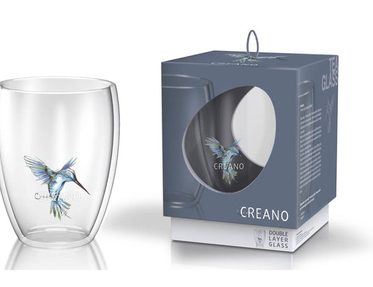 Creano thermoglas 'Hummi' blauw, dubbelwandig, 250 ml